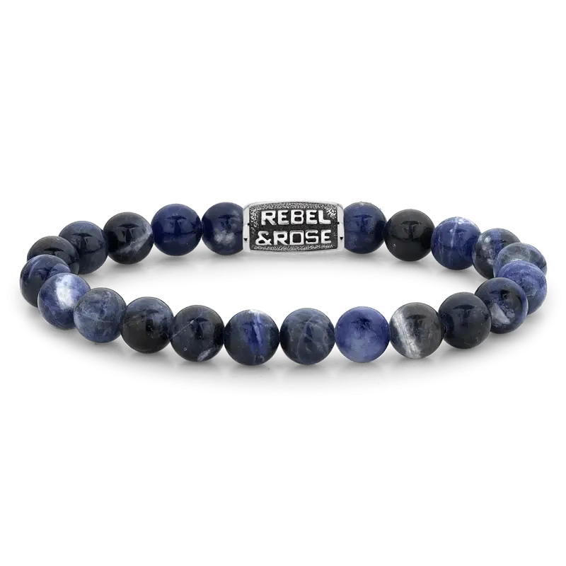 Rebel & Rose Stones Only 8mm Armband RR-80096-V – Blauw