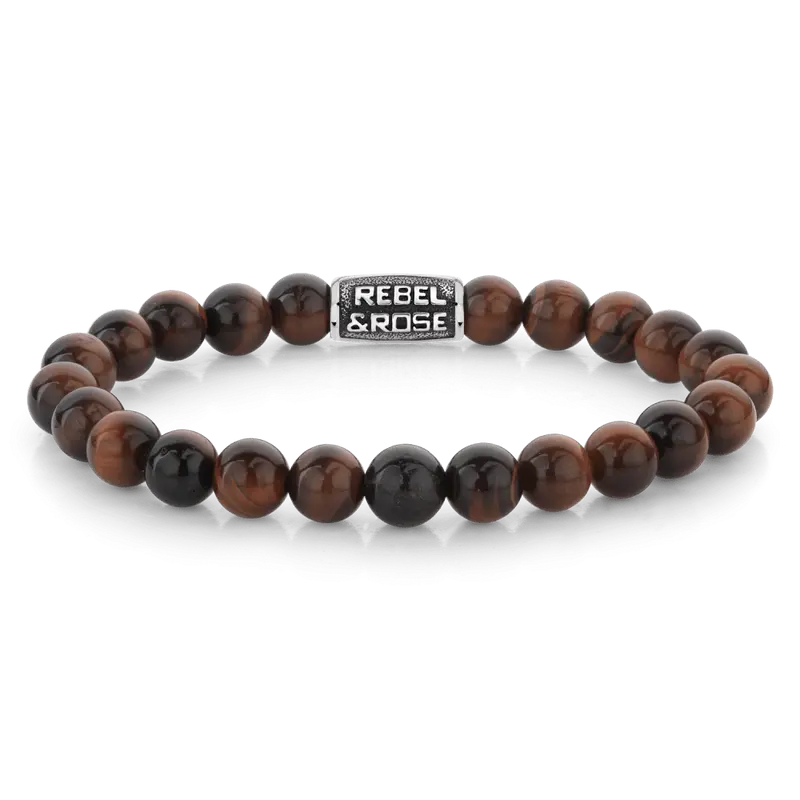 Rebel & Rose Stones Only 8mm Armband RR-80103-V – Bordeaux rood