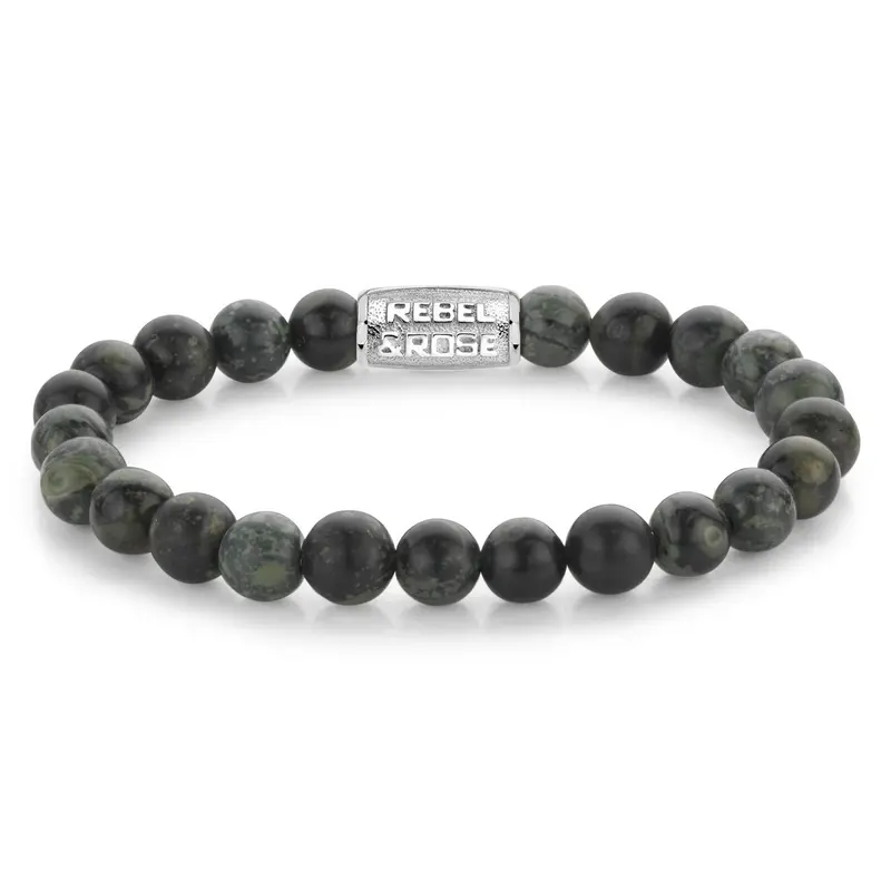 Rebel & Rose Stones Only 8mm Armband RR-80107-S – Groen