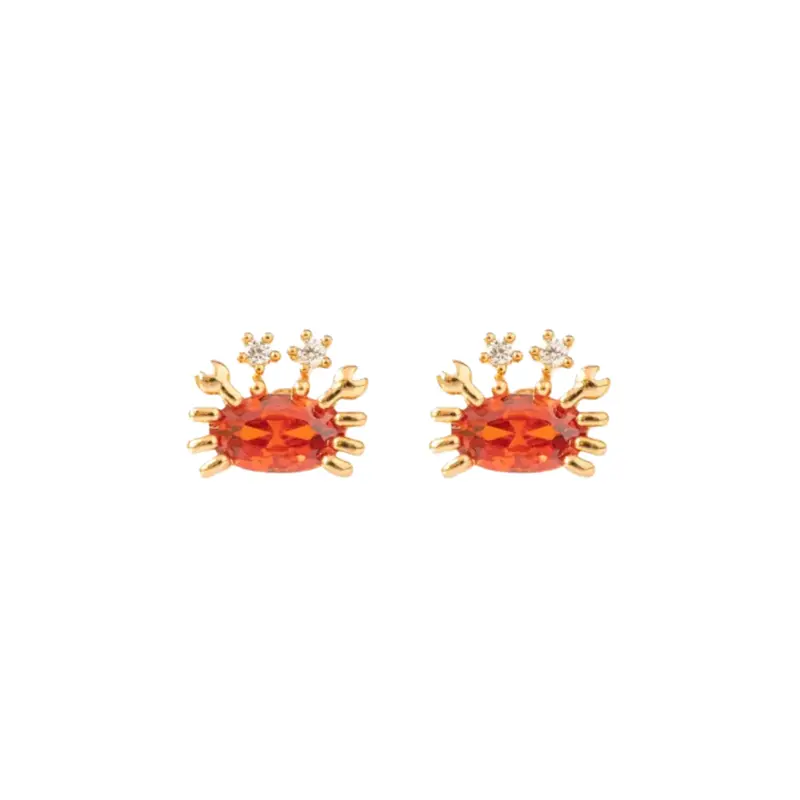 Red crab studs