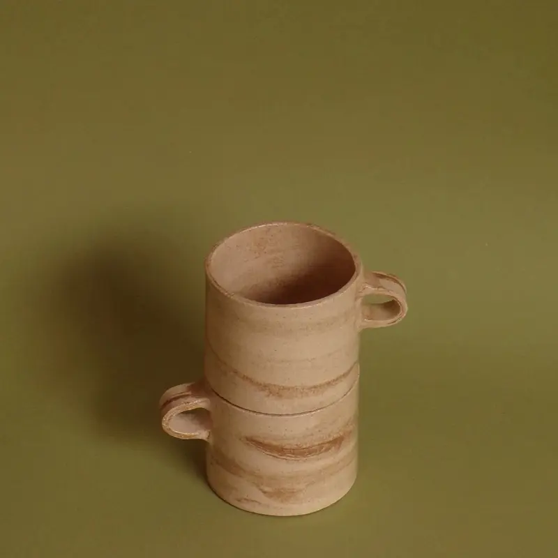 Red Marbled Handle Mug - Small