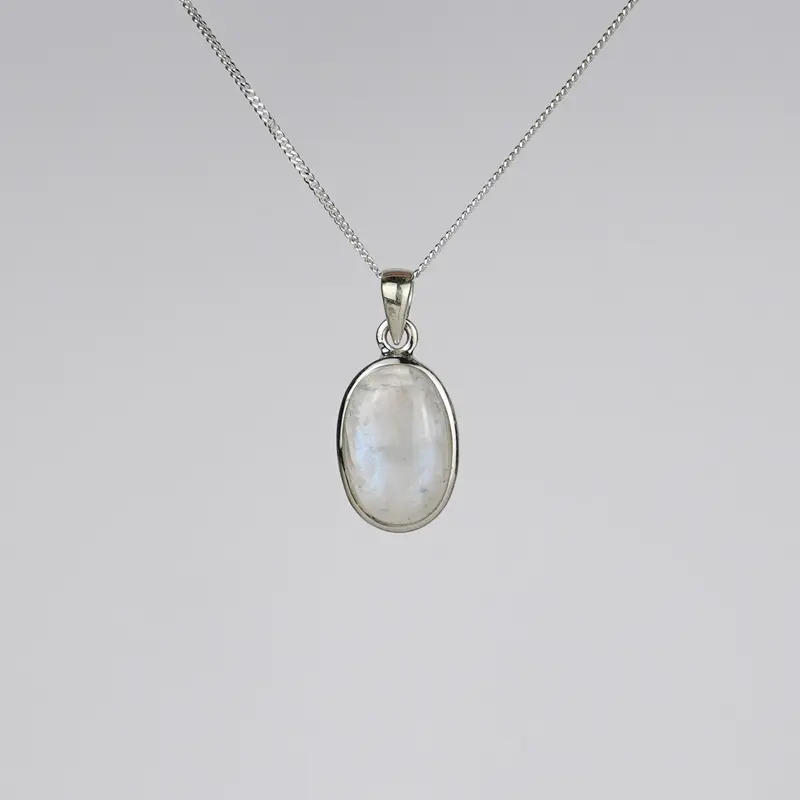 Regenboog Maansteen 925 Zilver Ketting K25