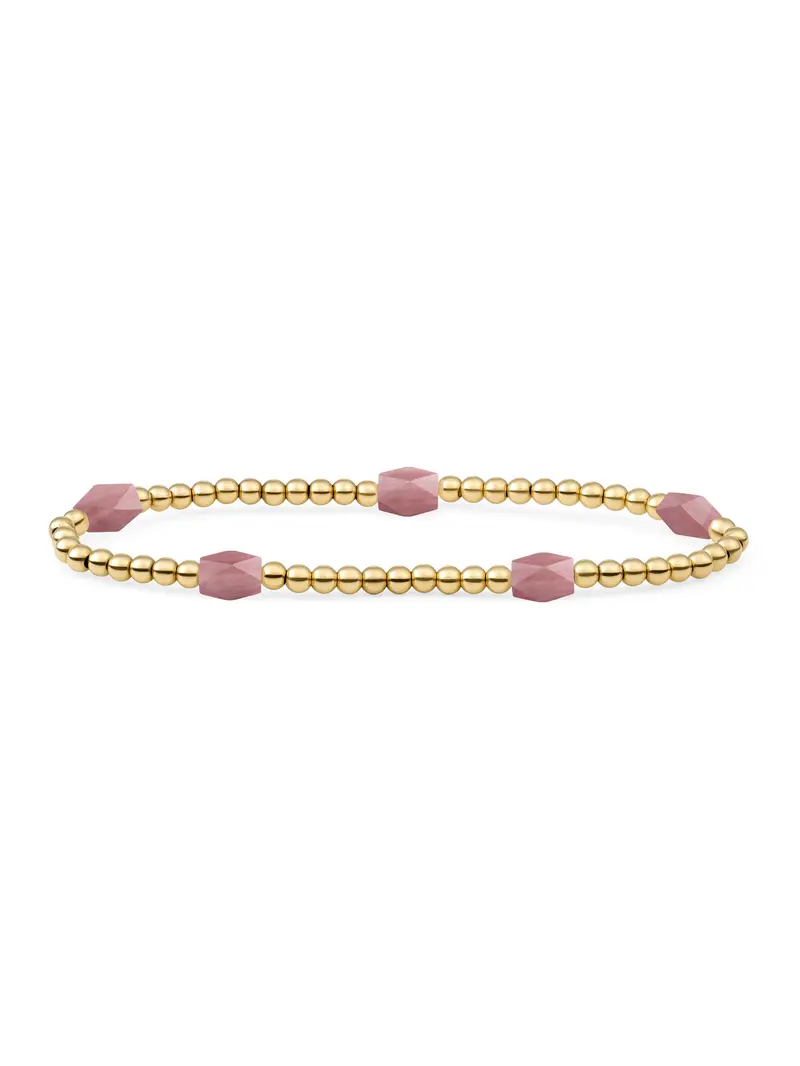 Reverse Edge Mix Armband Pink Rhodonite