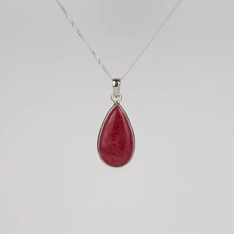 Rhodoniet 925 Zilver Ketting K26