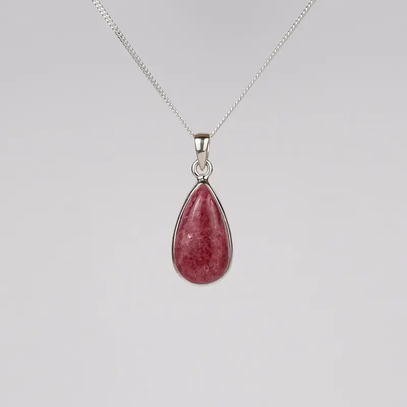 Rhodoniet 925 Zilver Ketting K28