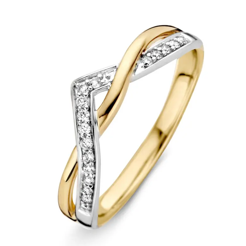 Ring bicolor briljant 0.10 crt.