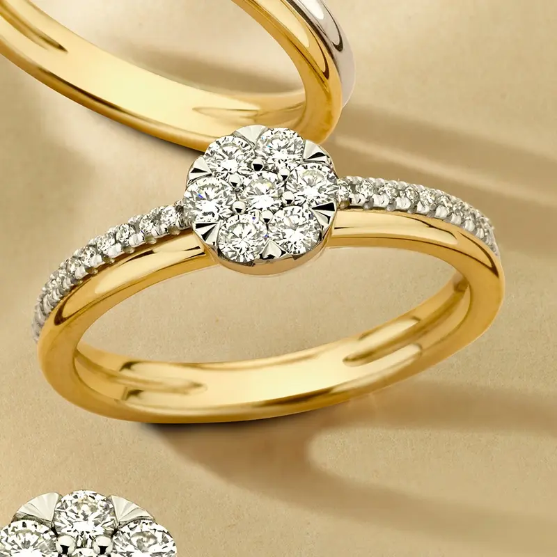 Ring bicolor briljant 0.36 crt.