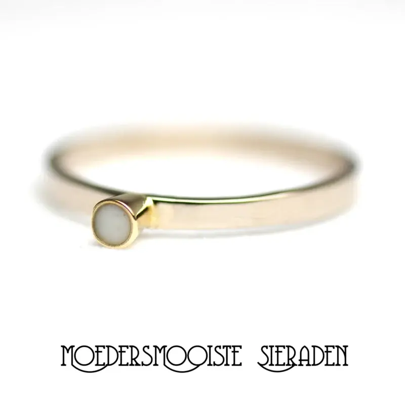 Ring Bright Eye witgoud met geelgoud