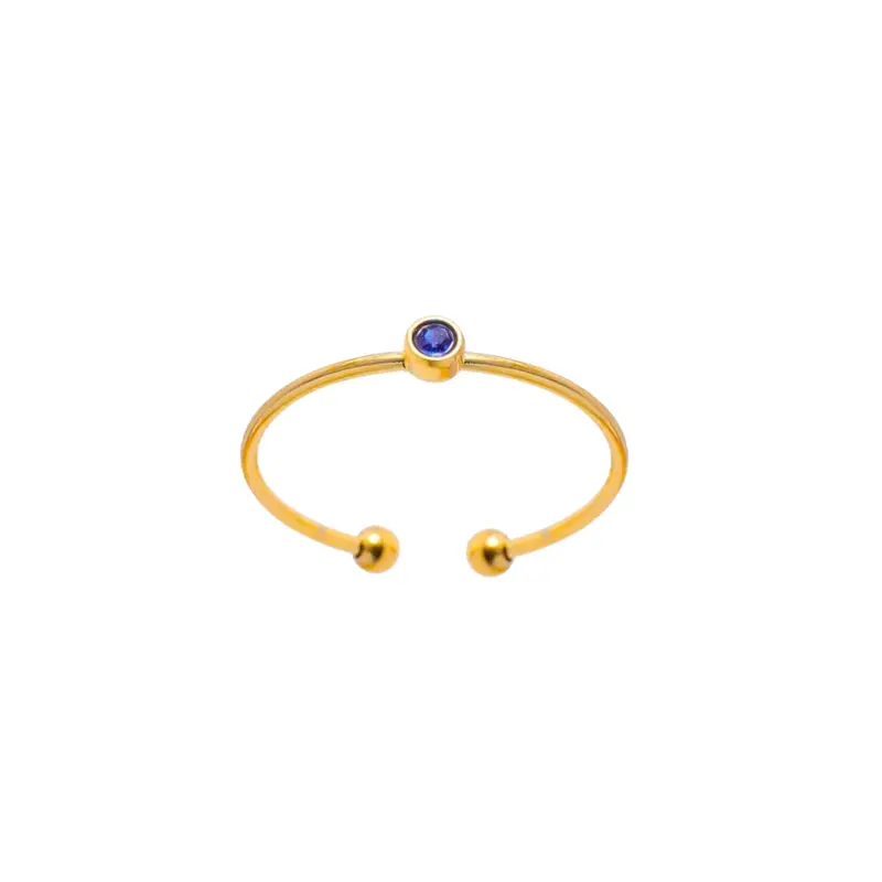 Ring classic diamond donkerblauw