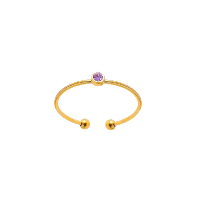 Ring classic diamond paars