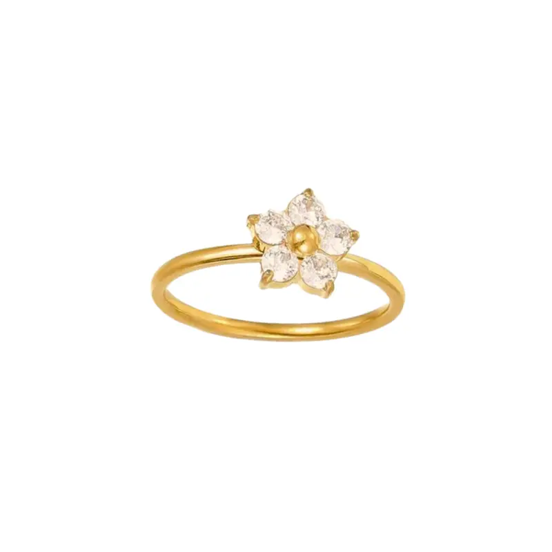Ring crystal flower wit
