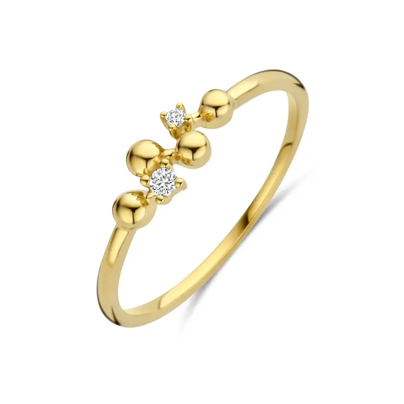 Ring diamant 0.03ct h p 14K geelgoud