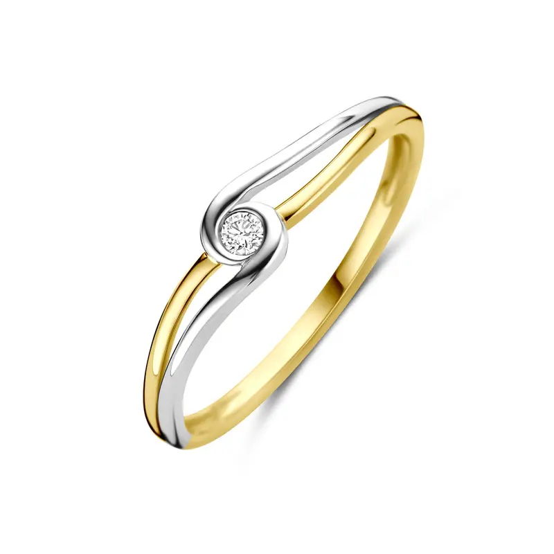 Ring diamant 0.04ct h si 14K bicolor goud 4 mm – 4209073