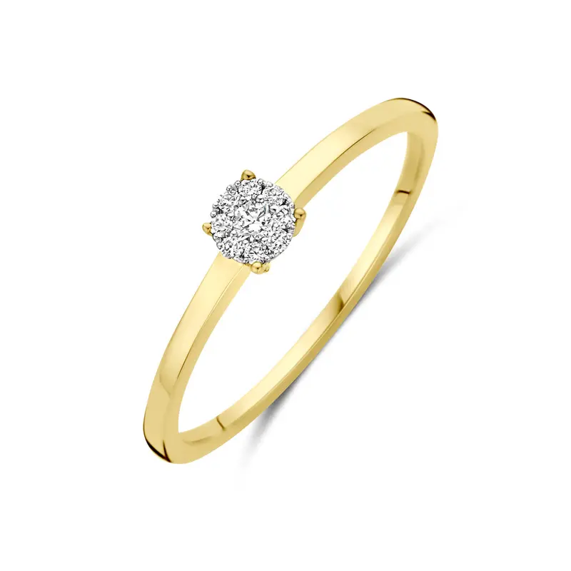 Ring diamant 0.06ct h si 14K bicolor goud geel/wit