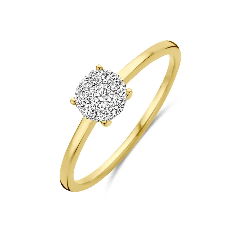 Ring diamant 0.19ct h si 14K bicolor goud geel/wit