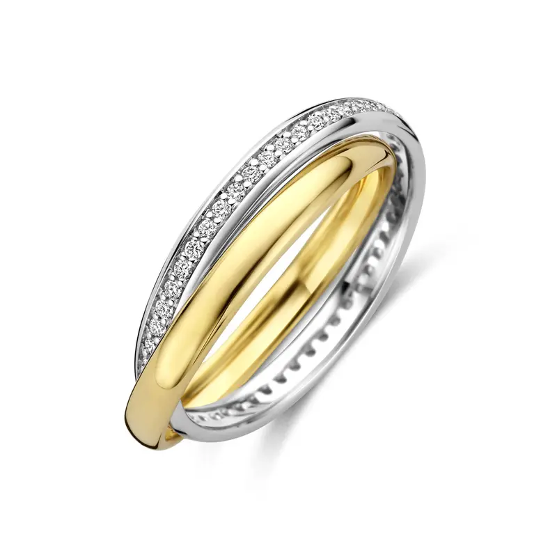 Ring diamant 0.27ct h si 14K bicolor goud