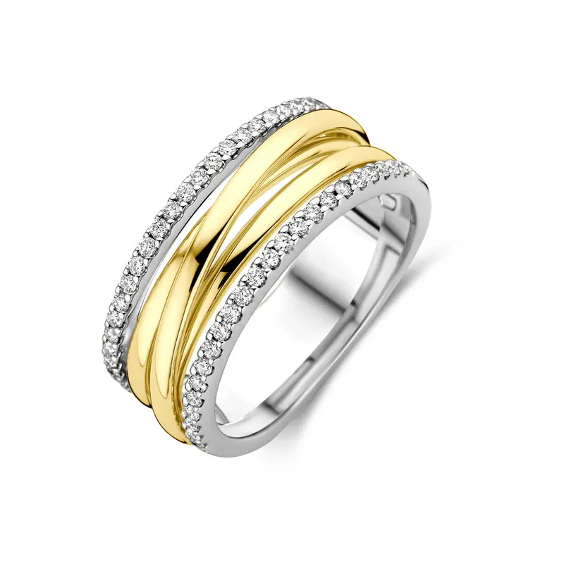 Ring diamant 0.28ct h si 14K bicolor goud
