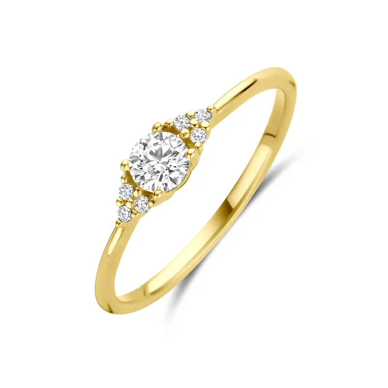 Ring diamant 0.28ct h si 14K geelgoud