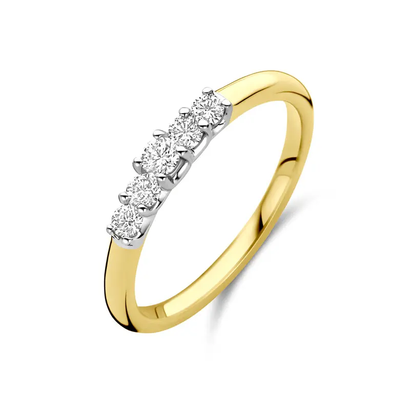 Ring diamant 0.30ct h si 14K bicolor goud 3 mm – 4209069