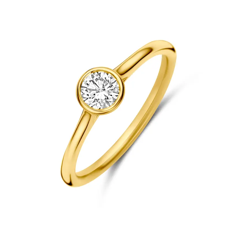 Ring diamant 0.40ct h si 14K geelgoud