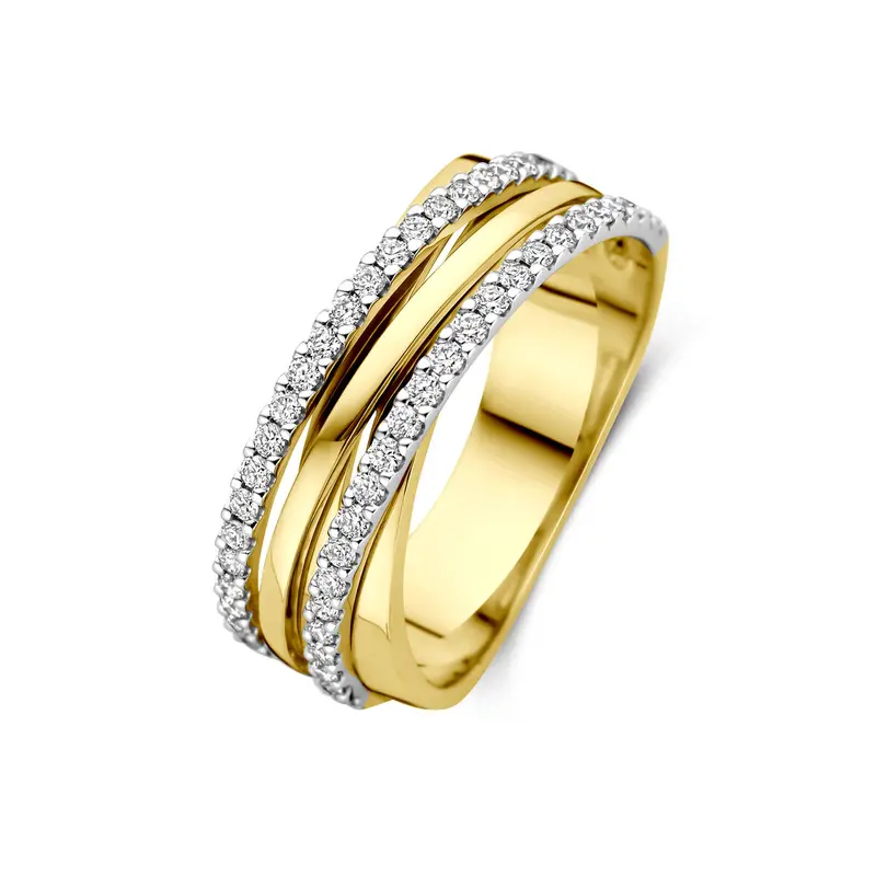 Ring diamant 0.42ct h si 14K bicolor goud