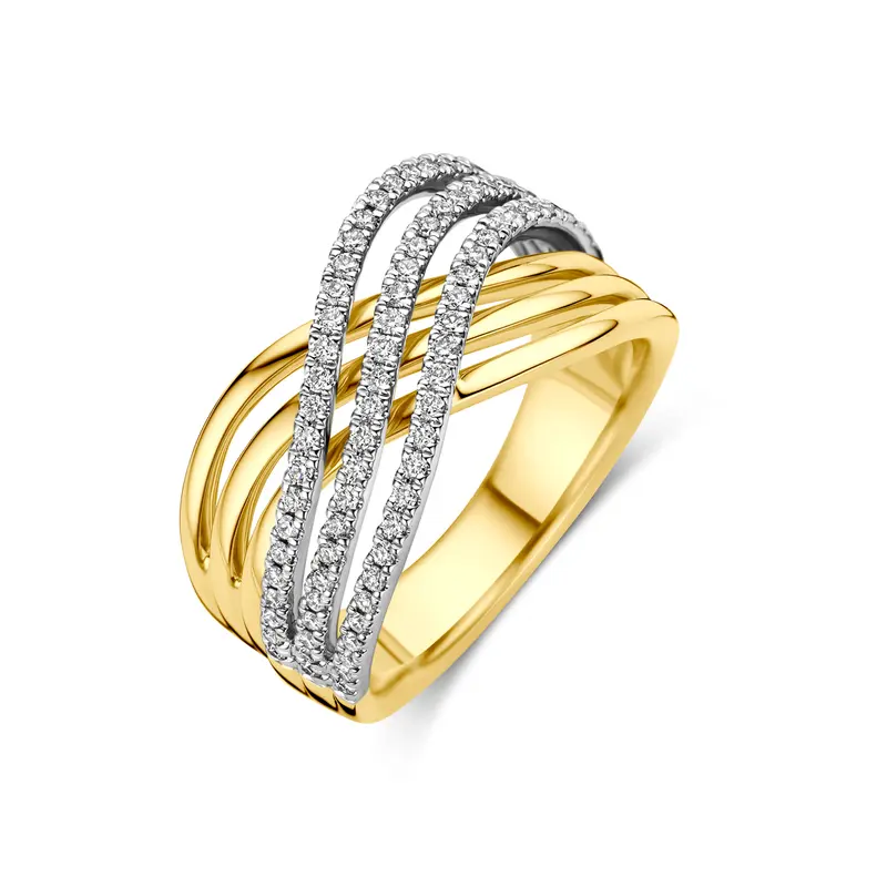 Ring diamant 0.47ct h si 14K bicolor goud