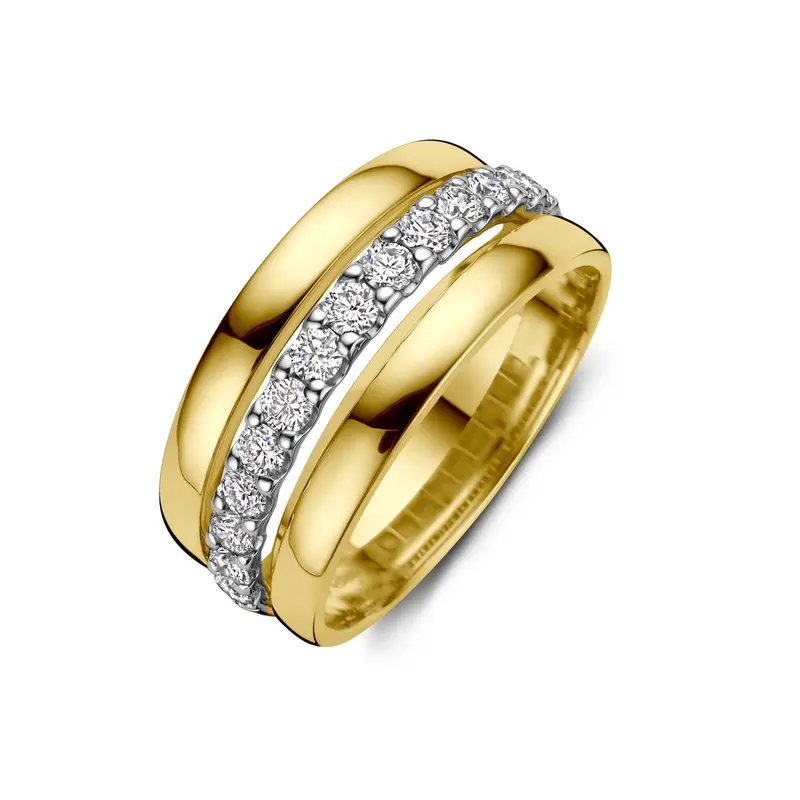 Ring diamant 0.57ct h si 14K bicolor goud