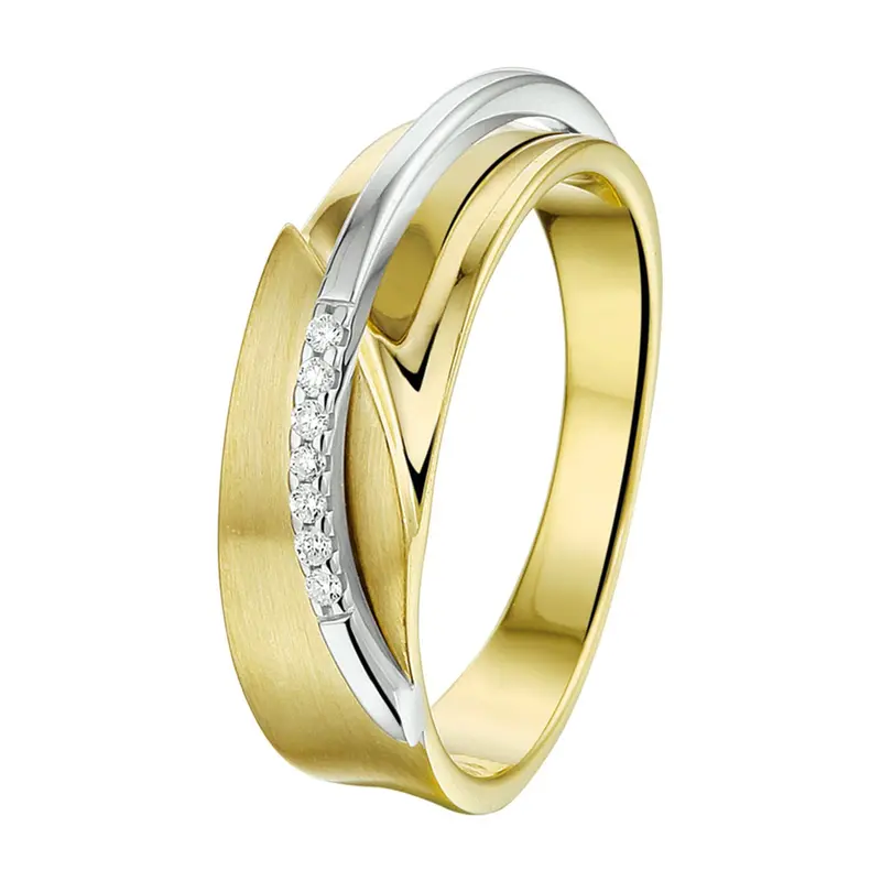 Ring diamant 14K bicolor goud 6 mm – 4207950