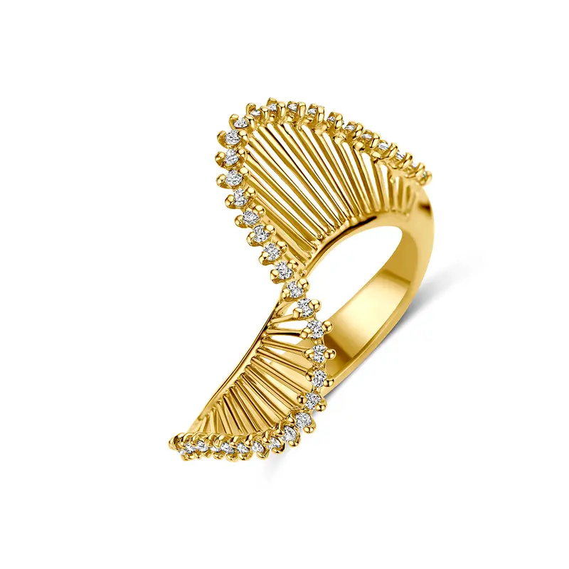 Ring diamant 14K geelgoud 0.25ct g vs – 4037173