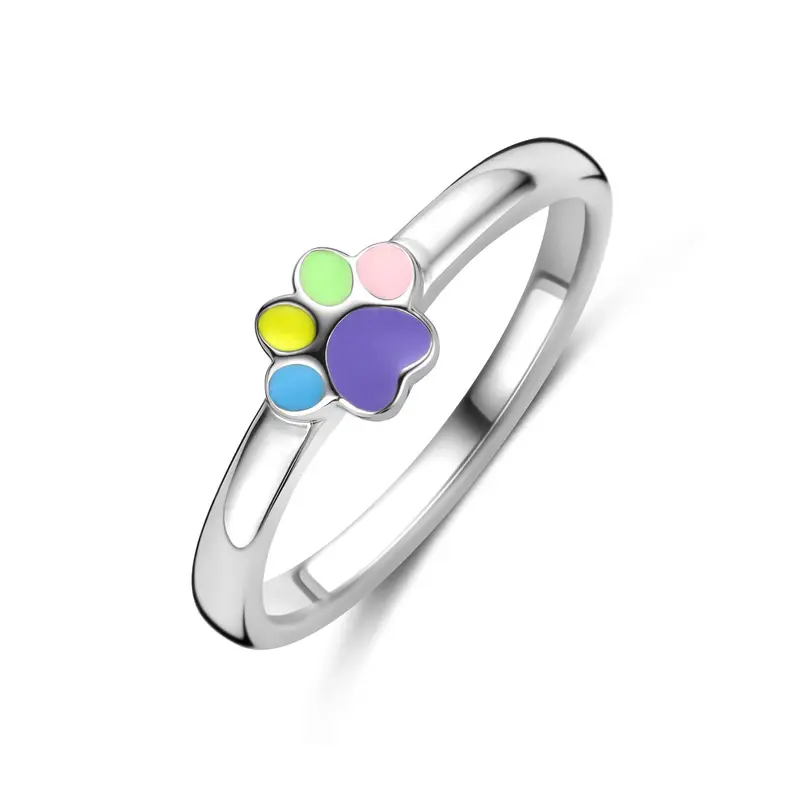 Ring emaille hondenpoot zilver – 1341195