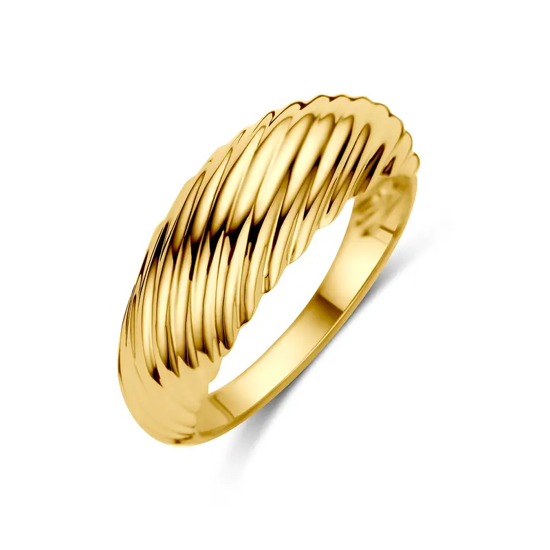 Ring gedraaid 14K geelgoud 7.5 mm