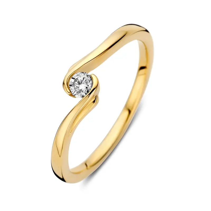 Ring geelgoud briljant 0.11 crt.
