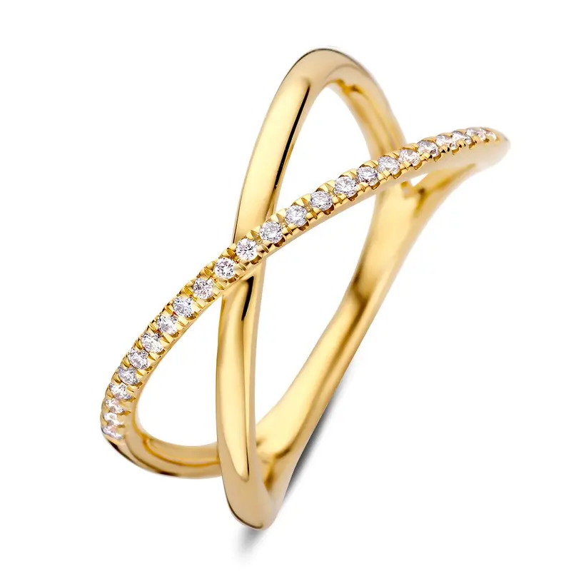 Ring geelgoud briljant 0.12 crt.