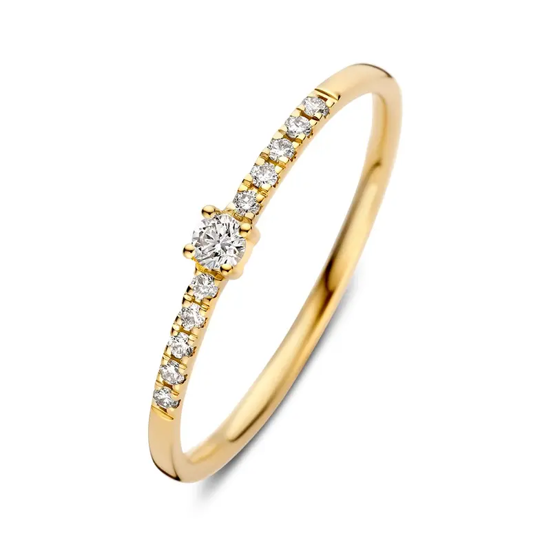 Ring geelgoud briljant 0.12 crt.