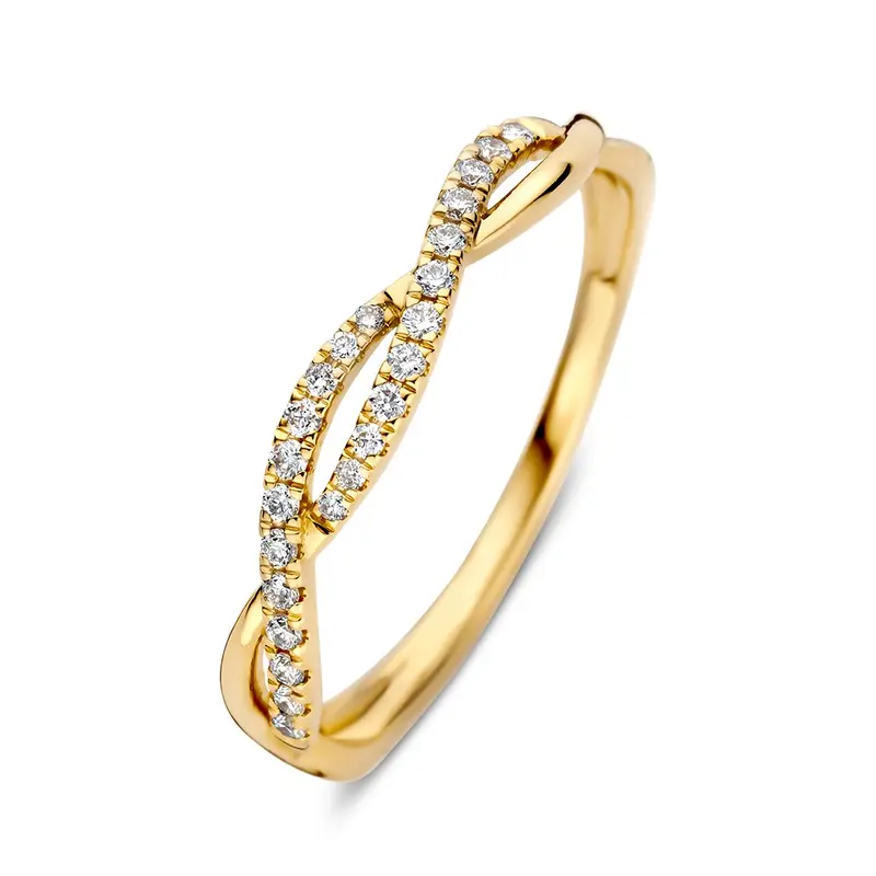 Ring geelgoud briljant 0.13 crt.