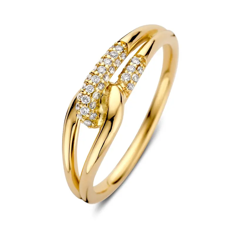 Ring geelgoud briljant 0.14 crt.
