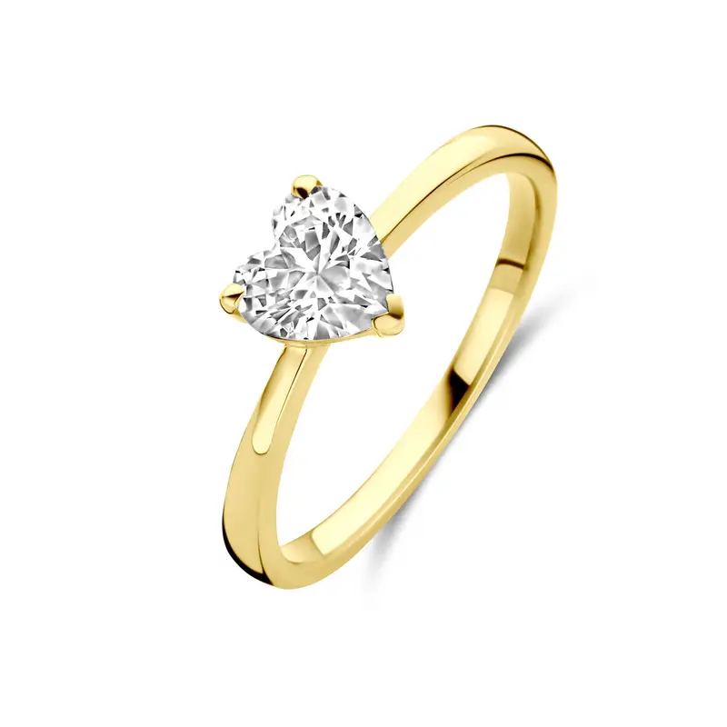 Ring hart zirkonia 14K geelgoud 6 mm – 4034061