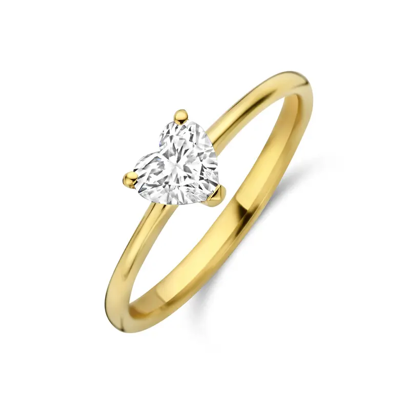 Ring hartje lab grown diamant 0.50ct f vs 14K geelgoud