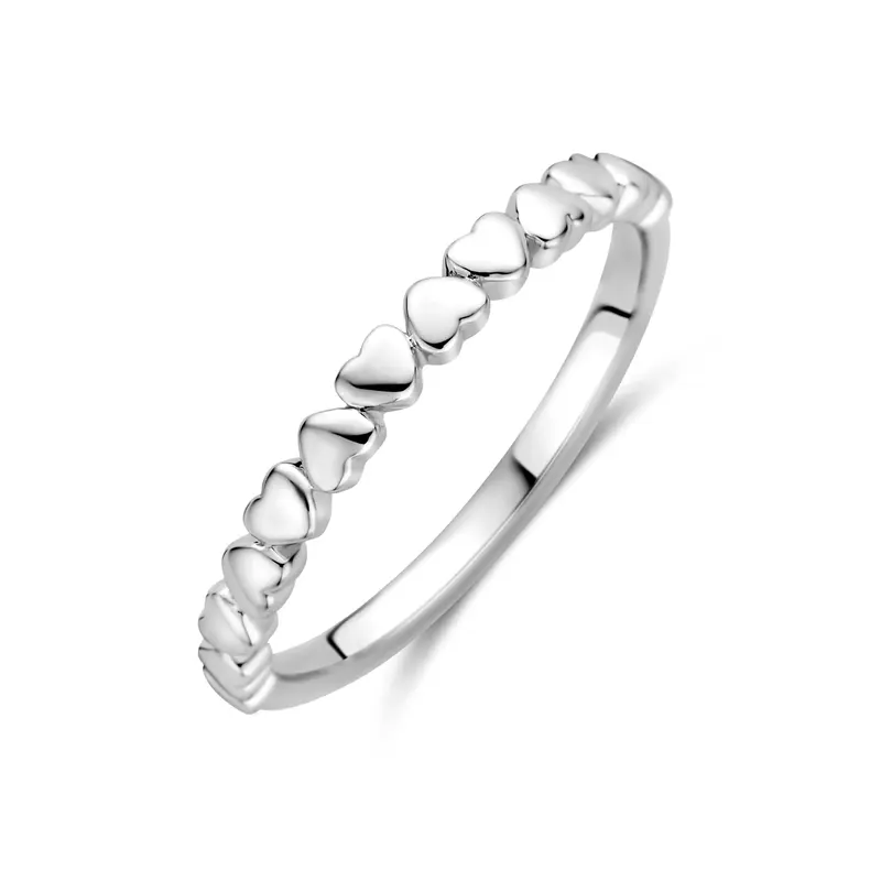Ring hartjes zilver gerhodineerd 3 mm – 1342504