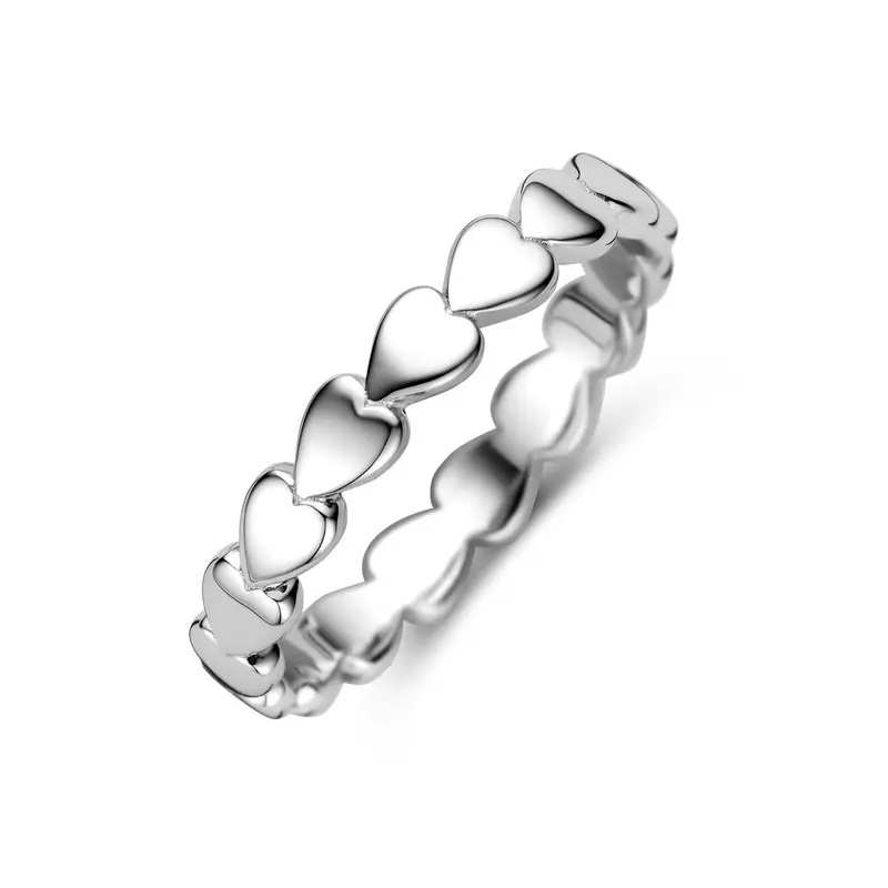 Ring hartjes zilver