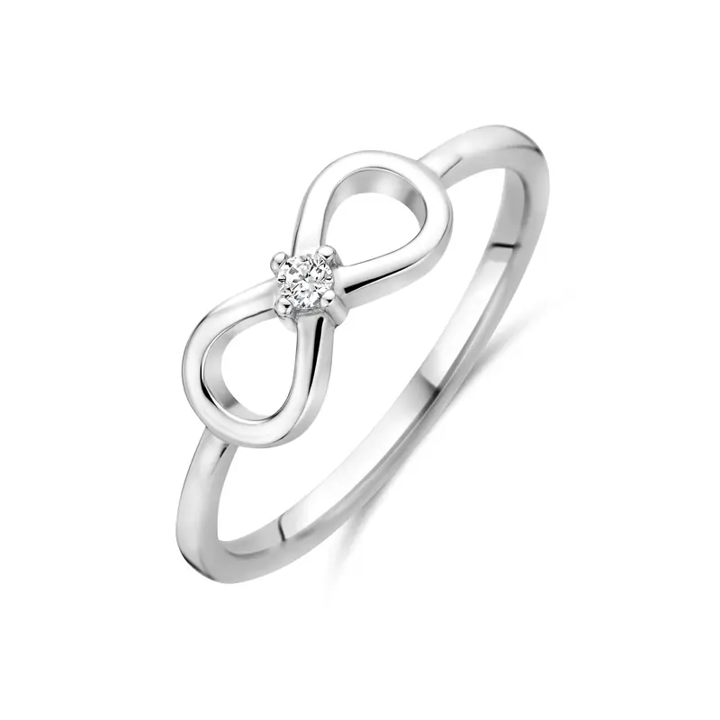 Ring infinity zirkonia zilver gerhodineerd