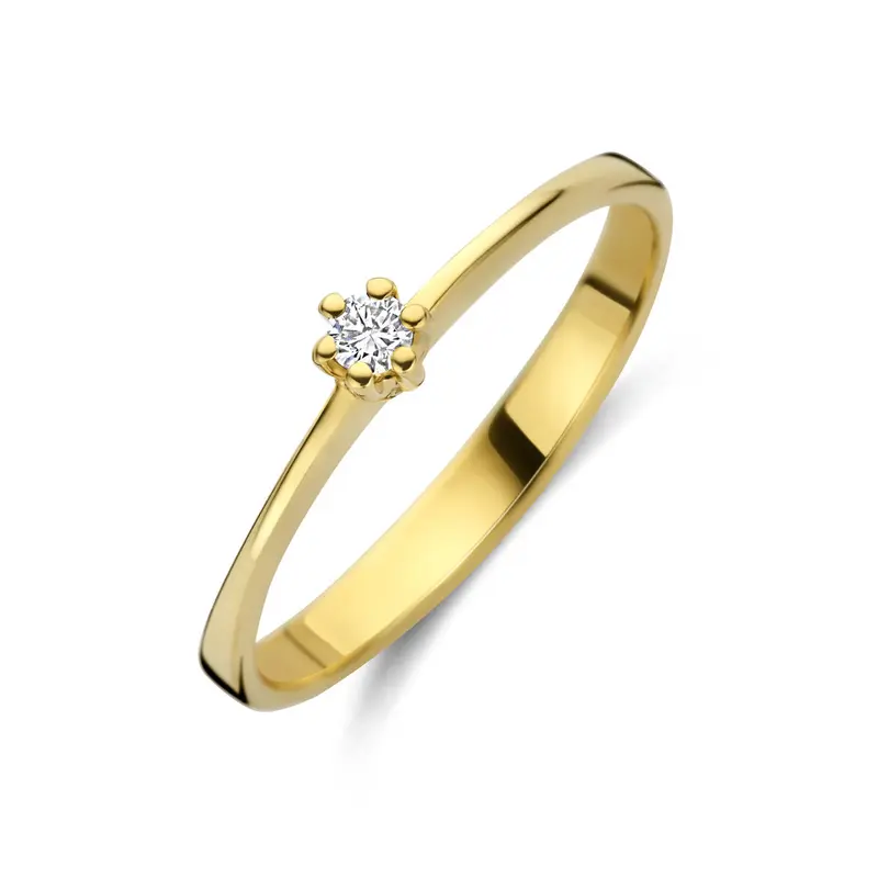 Ring lab grown diamant 0.05ct g vs 14K geelgoud 3,5 mm – 4035489