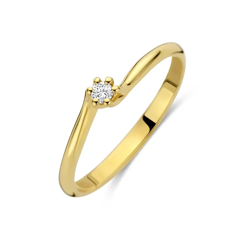 Ring lab grown diamant 0.05ct g vs 14K geelgoud 3,5 mm – 4035502