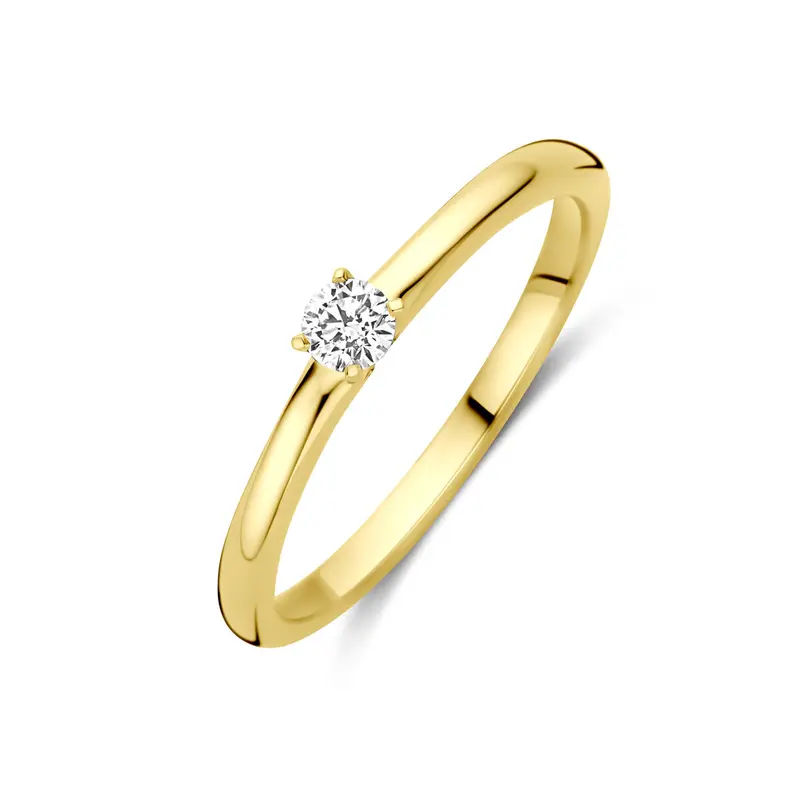 Ring lab grown diamant 0.10ct g vs 14K geelgoud 3 mm – 4034961