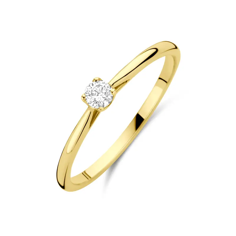 Ring lab grown diamant 0.10ct h si 14K geelgoud 3 mm – 4033680