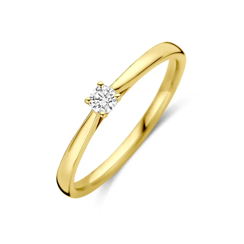 Ring lab grown diamant 0.10ct h si 14K geelgoud 3 mm – 4035078