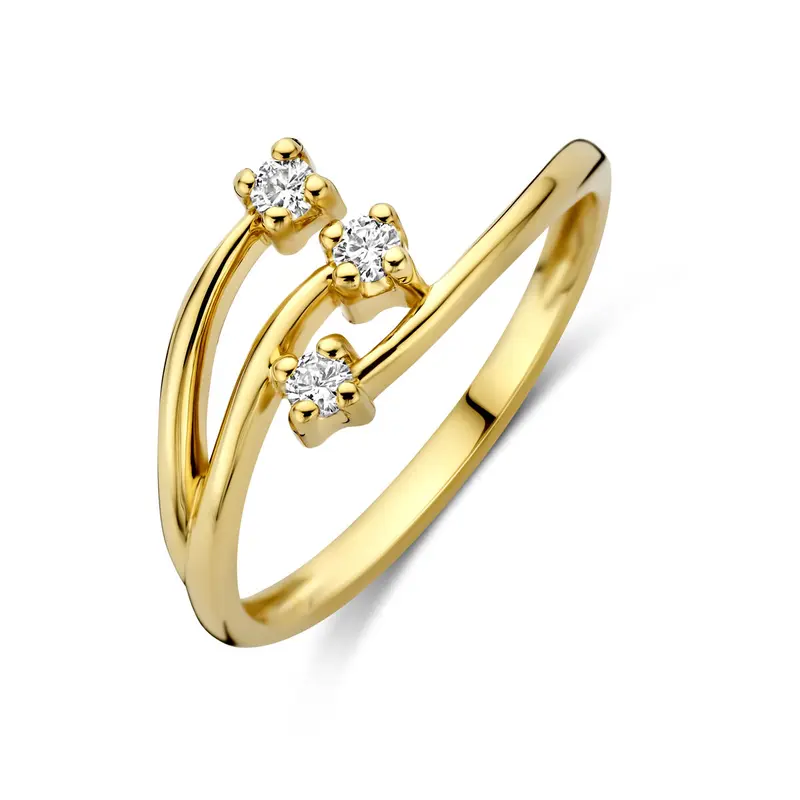 Ring lab grown diamant 0.12ct g vs 14K geelgoud