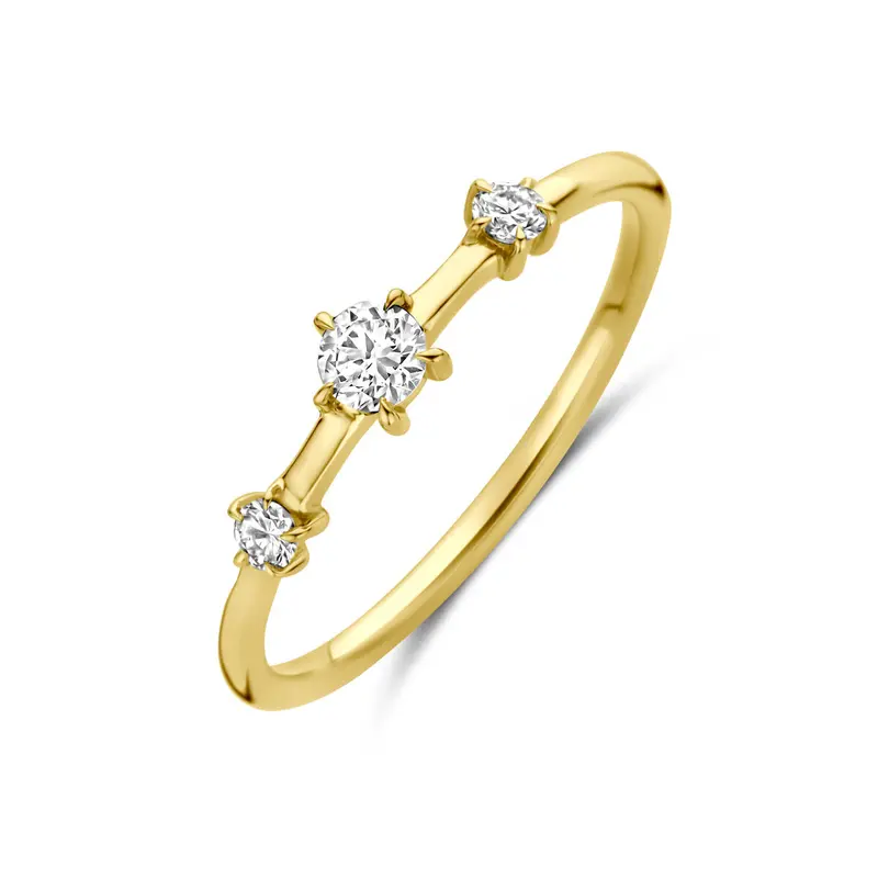 Ring lab grown diamant 0.20ct f vs 14K geelgoud