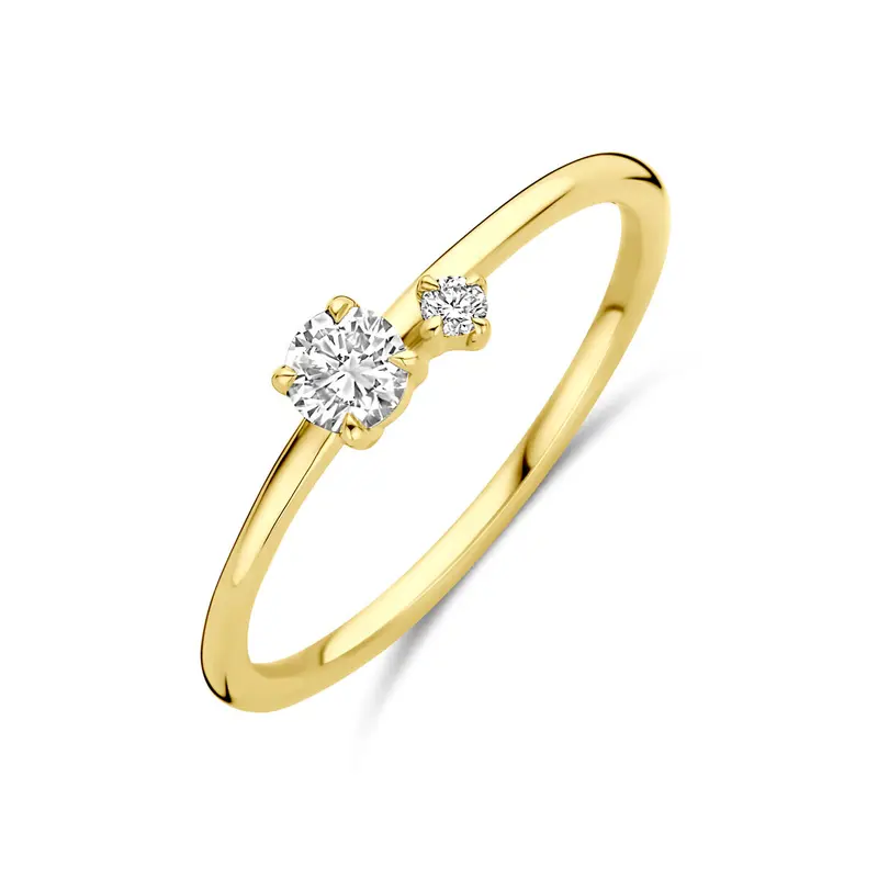 Ring lab grown diamant 0.20ct h si 14K geelgoud