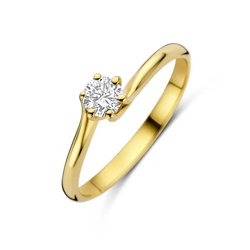 Ring lab grown diamant 0.25ct g vs 14K geelgoud 3,5 mm – 4035511